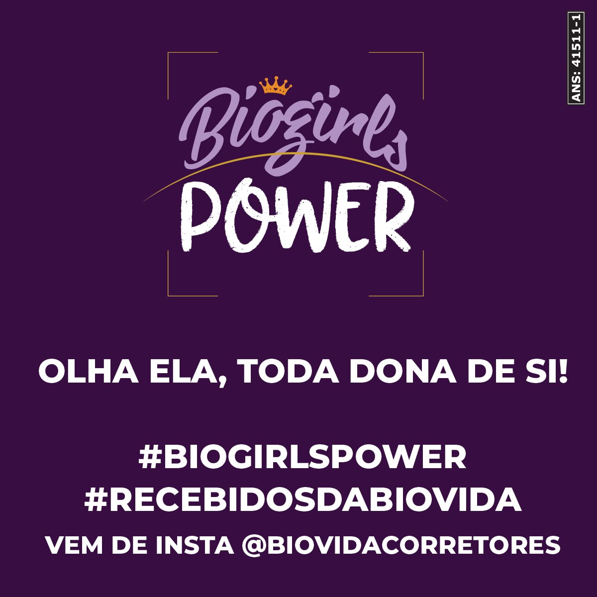 Post Biogirls Power: Olha ela, toda dona de si, com as hashtags da campanha