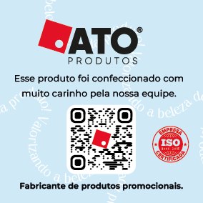 Tag de brinde com QR code: produto confeccionado com carinho pela nossa equipe