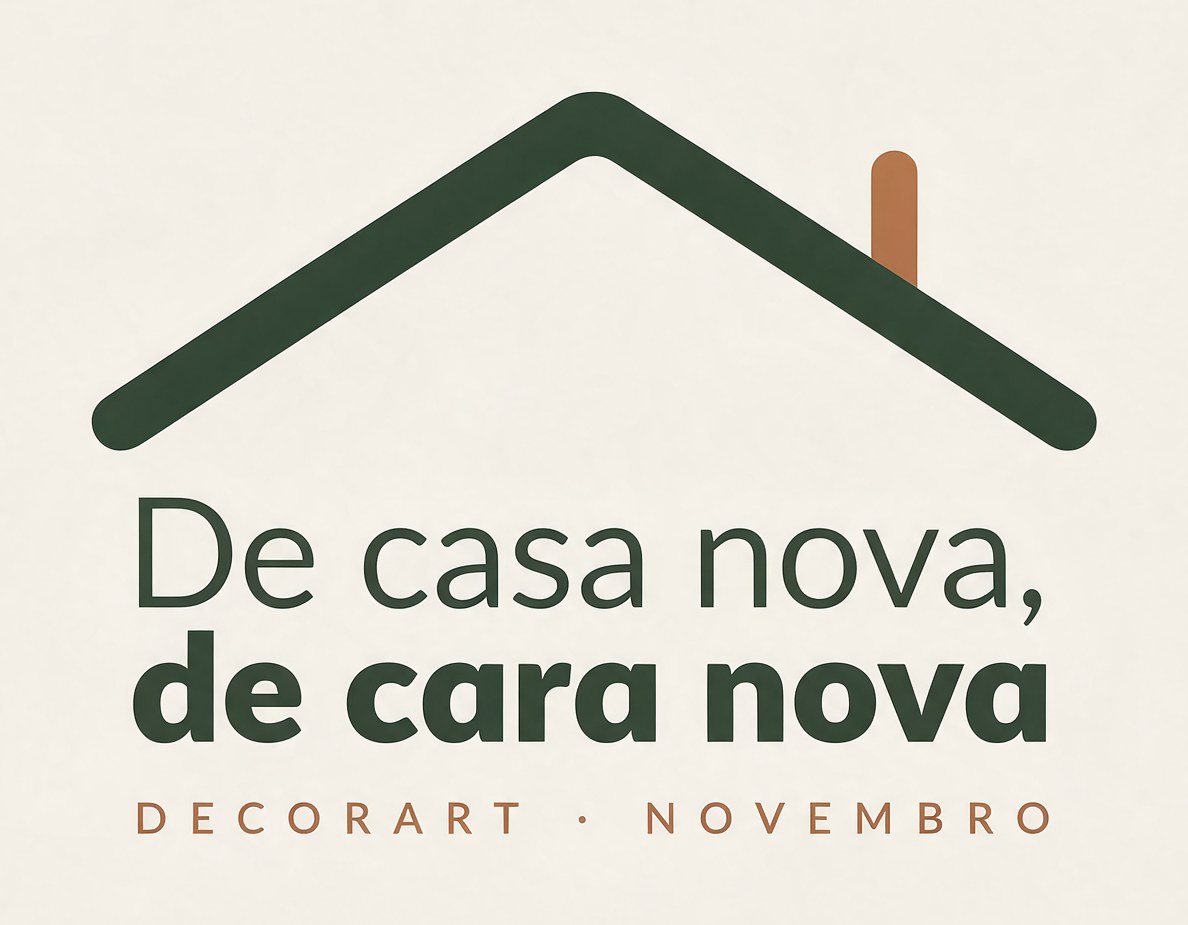 Selo da campanha De casa nova, de cara nova, Decorart novembro, versão vertical