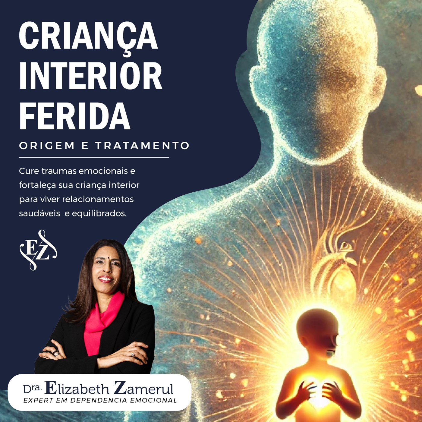 Variação do key visual com fundo azul-marinho
