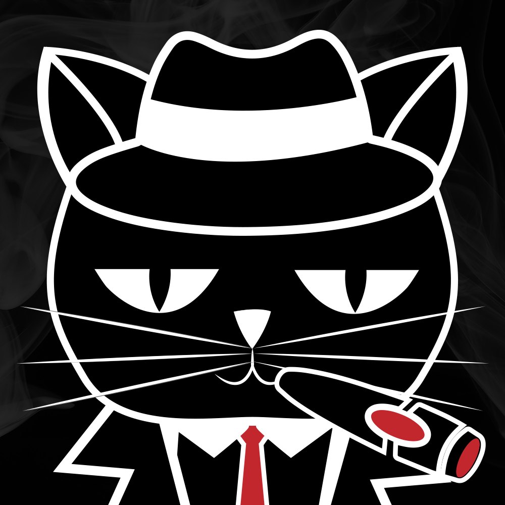 Avatar Midop3: rosto do gato de chapéu com charuto