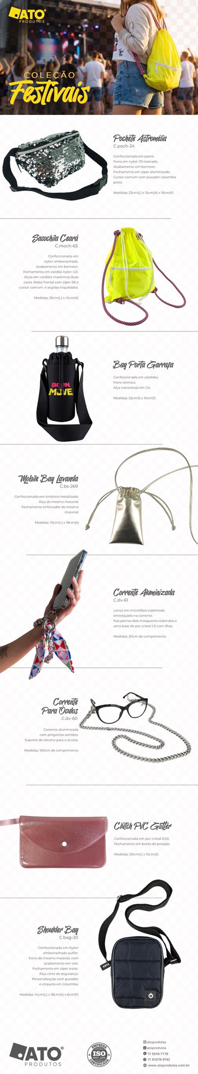 Newsletter Festivais da ATO Produtos com acessórios para eventos