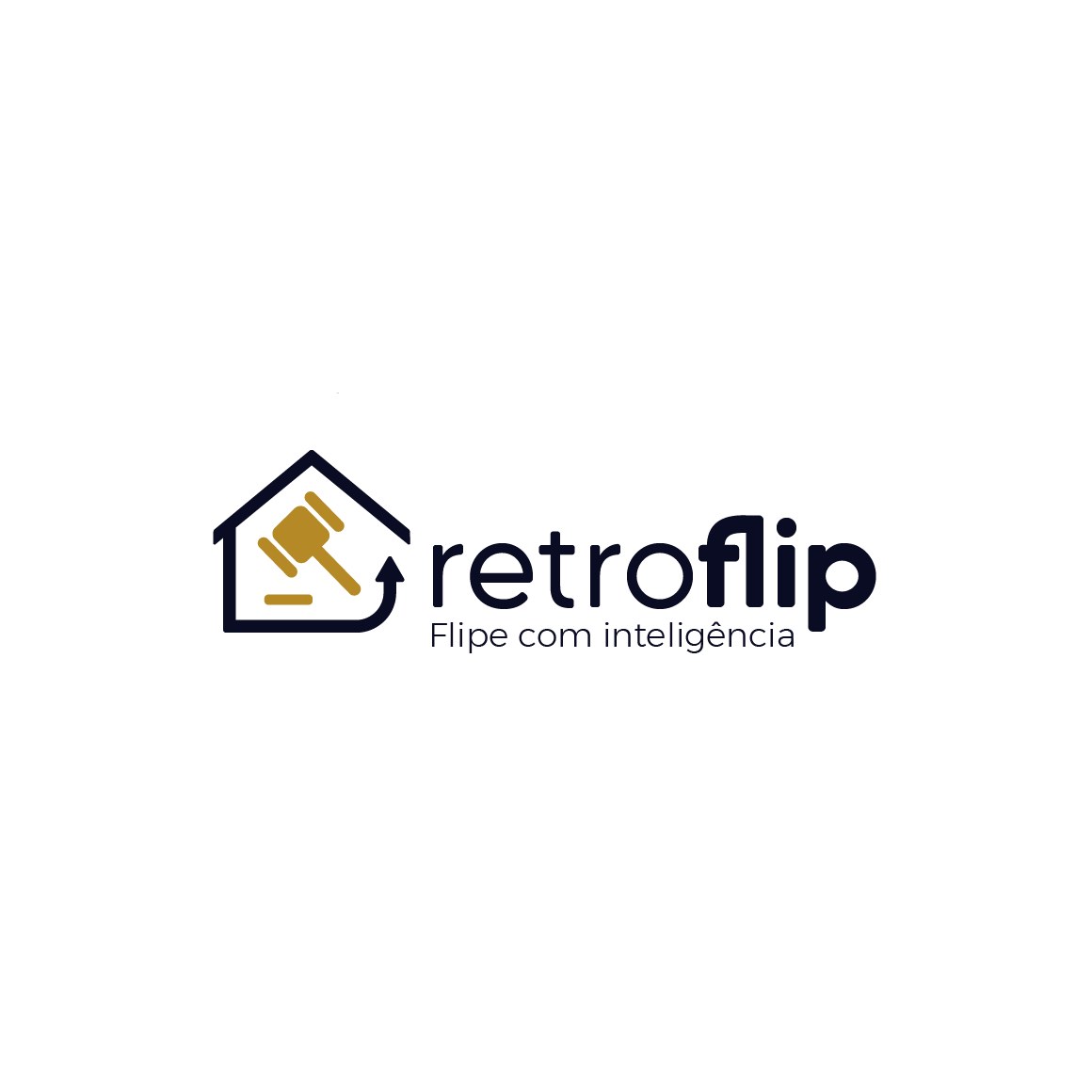 Logotipo Retroflip horizontal sobre branco