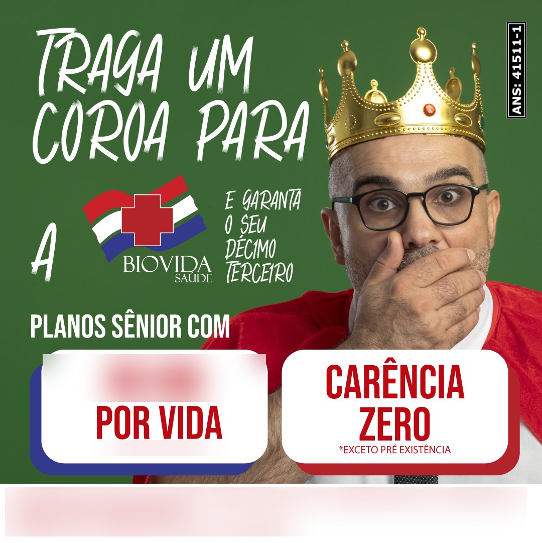 Post Biovida: Traga uma coroa para a Biovida e garanta o seu décimo terceiro, planos sênior com premiação por vida e carência zero